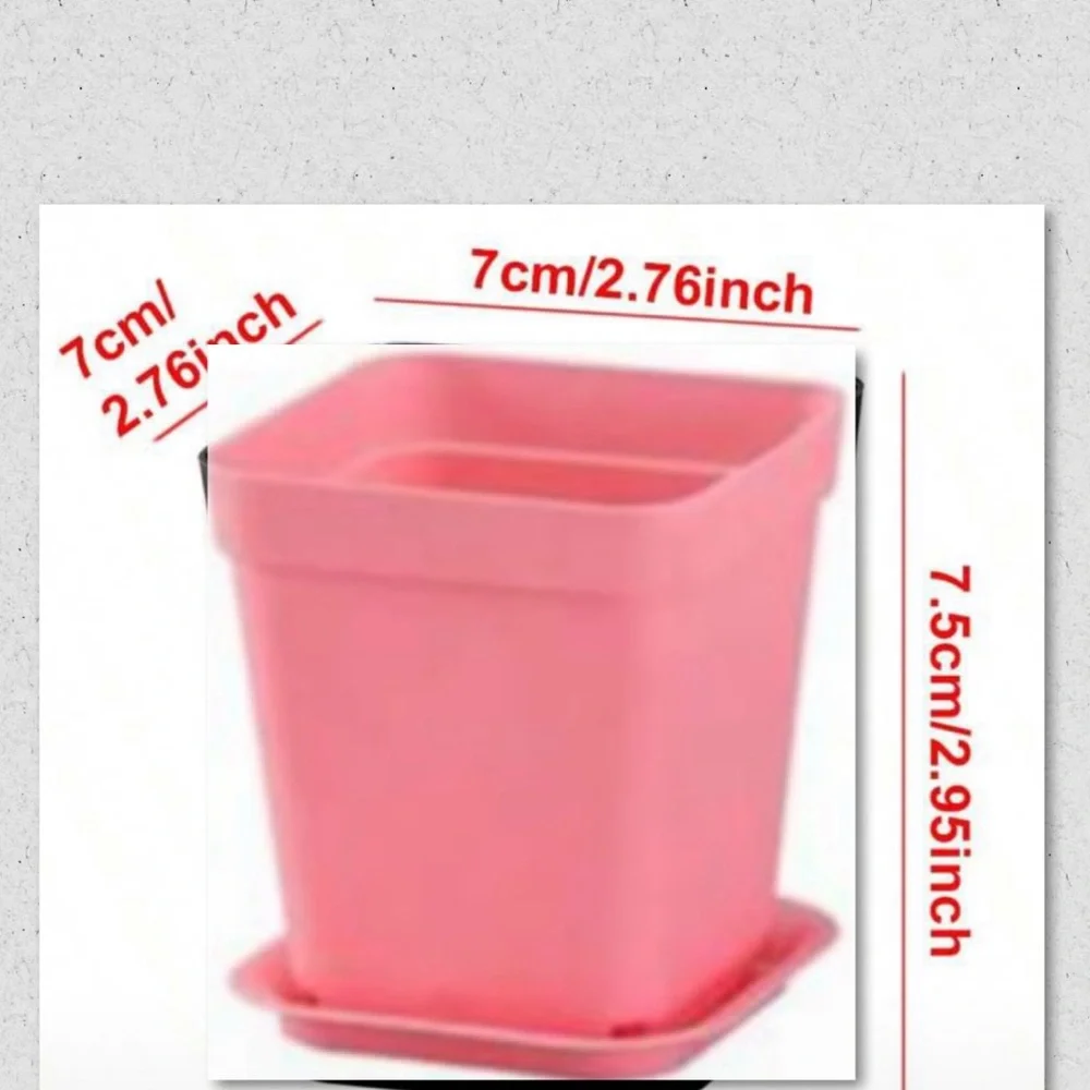 Plastic Succulent Planters w/ Trays- New -Set of 26 includes 13 pink & 13 white
